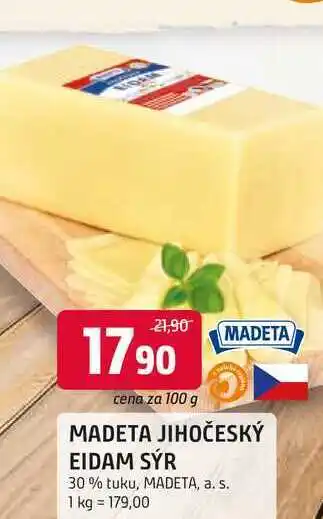 Trefa Madeta Jihočeský eidam 30% 100g, vybrané druhy nabídka