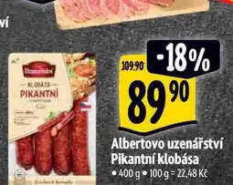 Albert Albertovo uzenářství Pikantní klobása 400 g nabídka