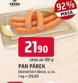 Trefa PAN PÁREK 100g nabídka