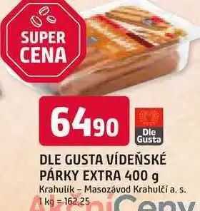 Trefa DLE GUSTA VÍDEŇSKÉ PÁRKY EXTRA 400 g nabídka