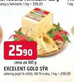 Trefa EXCELENT GOLD SÝR zelený pepř & chilli, 48 % tuku, 100g nabídka