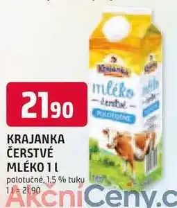 Trefa KRAJANKA ČERSTVÉ MLÉKO 1L polotučné, 1,5 % tuku nabídka