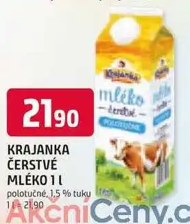 Trefa KRAJANKA ČERSTVÉ MLÉKO 1L polotučné, 1,5 % tuku nabídka