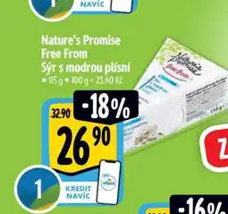 Albert Nature's Promise Free From Sýr s modrou plísní 115 g nabídka