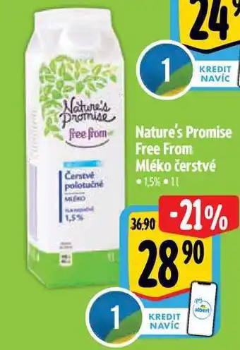 Albert Nature's Promise Free From Mléko čerstvé 1 l nabídka