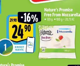 Albert Nature's Promise Free From Mozzarella 120 g nabídka