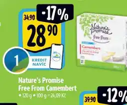 Albert Nature's Promise free from Camembert 120 g nabídka