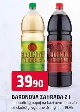 Trefa BARONOVA ZAHRADA 2L alkoholický nápoj na bázi ovocného vina se sladidly, vybrané druhy nabídka