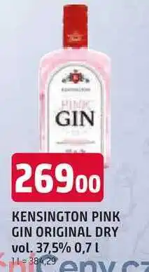 Trefa KENSINGTON PINK GIN ORIGINAL DRY vol. 37,5% 0,7L nabídka