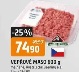 Trefa KOSTELECKÉ UZENINY VEPŘOVÉ MASO Mělněné 600 g nabídka