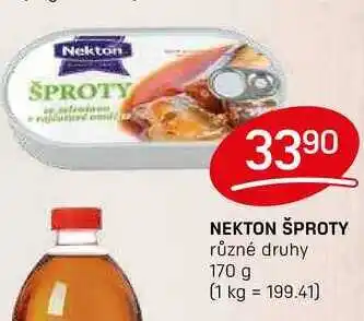 Flop NEKTON ŠPROTY různé druhy 170 g nabídka