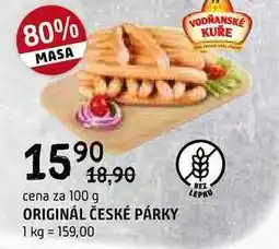 Terno Vodňanské Kuře Original české párky 100g nabídka