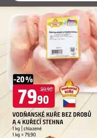 Terno Vodňanské kuře bez drobů A 4 kuřecí stehna 1 kg chlazené nabídka