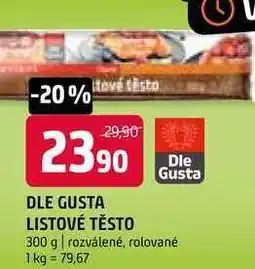 Terno Dle Gusta listové těsto 300 g rozválené, rolované nabídka