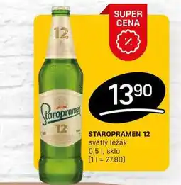 Flop STAROPRAMEN 12 světlý ležák 0,5l nabídka