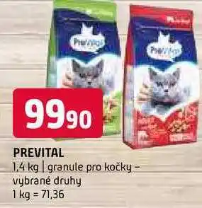 Terno Prevital 1,4 kg granule pro kočky vybrané druhy nabídka