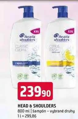 Terno Head & Shoulders šampon 800ml, vybrané druhy nabídka