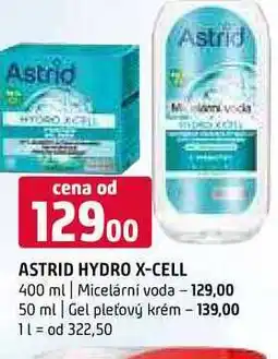 Terno Astrid hydro x-cell 400 ml Micelární voda 50 ml Gel pleťový krém nabídka