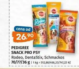 Terno Pedigree snack pro psy Rodeo, DentaStix, Schmackos 70/77/36 g nabídka