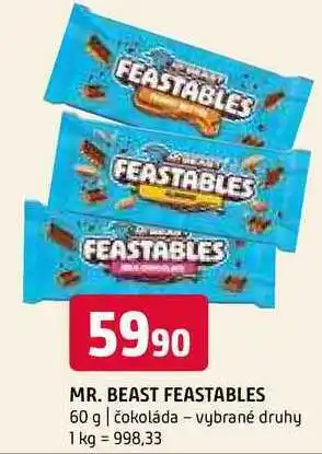 Terno MR.Beast feastables 60 g čokoláda vybrané druhy nabídka