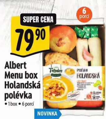 Albert Menu box Holandská polévka nabídka