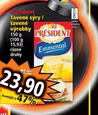 Norma PRÉSIDENT Tavené sýry / tavené výrobky nabídka