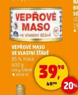 Penny Market Vepřové maso ve vlastní šťávě nabídka