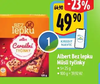 Albert Albert Bez lepku Müsli tyčinky nabídka