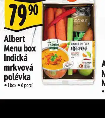 Albert Menu box indická mrkvová polévka nabídka