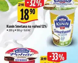 Albert Kunín smetana na vaření 12% nabídka