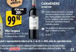 Albert Vina tarapacá carménére nabídka