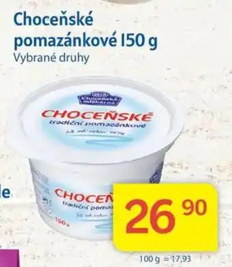 Kubík potraviny Choceňské pomazánkové nabídka