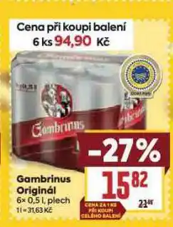 Billa Pivo gambrinus originál 10 nabídka