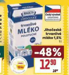 Billa Trvanlivé mléko 1,5% nabídka