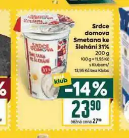 Billa Smetana ke šlehání 31% nabídka