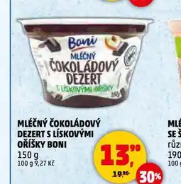 Penny Market Mléčný čokoládový dezert s lískovými oříšky nabídka