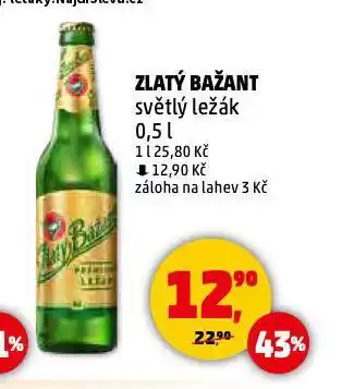 Penny Market Pivo zlatý bažant nabídka