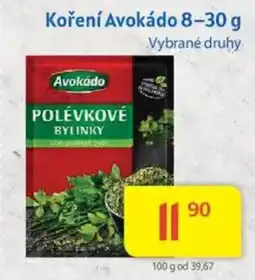 Kubík potraviny Koření Avokádo nabídka