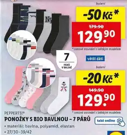 Lidl PONOŽKY S BIO BAVLNOU - 7 PÁRŮ nabídka