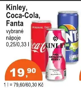 COOP DISKONT Kinley, Coca-Cola, Fanta nabídka