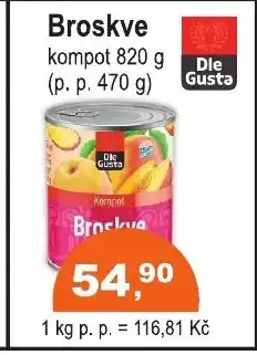 COOP DISKONT Broskve Kompot nabídka