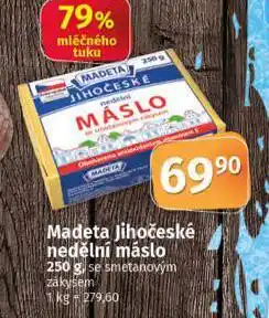 Coop Madeta jihočeské máslo nedělní nabídka