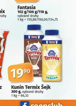 Coop Kunín termix šejk nabídka