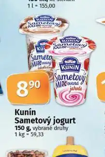 Coop Kunín sametový jogurt nabídka