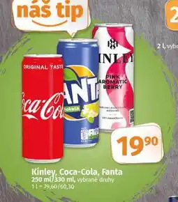 Coop Kinley, coca cola, fanta nabídka