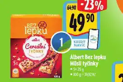 Albert Müsli tyčinky bez lepku nabídka