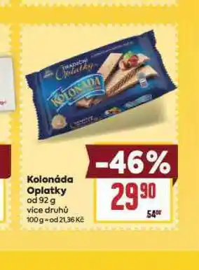 Billa Kolonáda oplatky nabídka