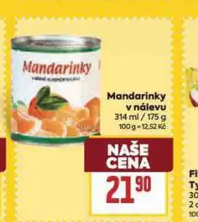 Billa Mandarinky v nálevu nabídka