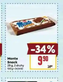 Billa Monte snack nabídka