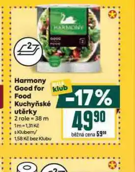 Billa Harmony kuchyňské utěrky nabídka